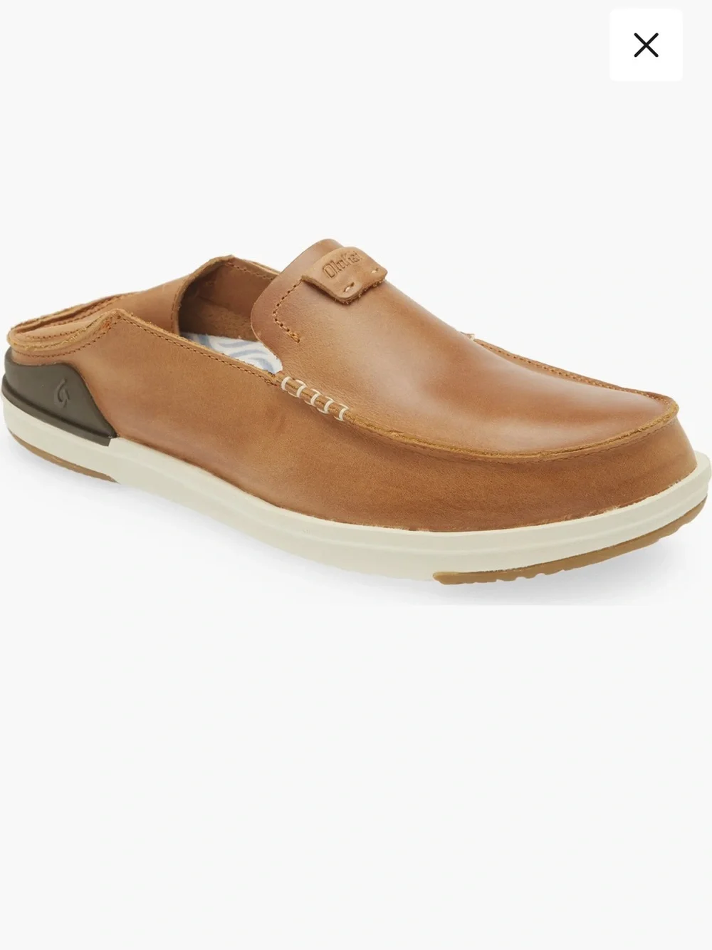 Olukai Men's Brown Leather Slip-On Shoes